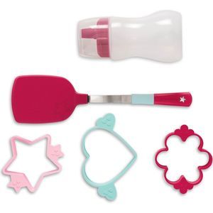 NEW American Girl Williams-Sonoma 5pc Pancake Set Spatula Batter Bottle Molds